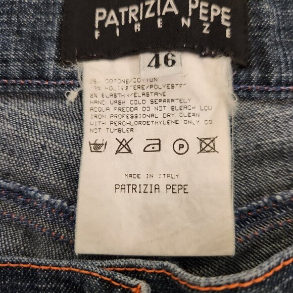 Patrizia Pepe Firenze Skinny Jeans Size 46 (33x34.5) Boot Cut Blue Denim‎ EUC - Picture 16 of 16